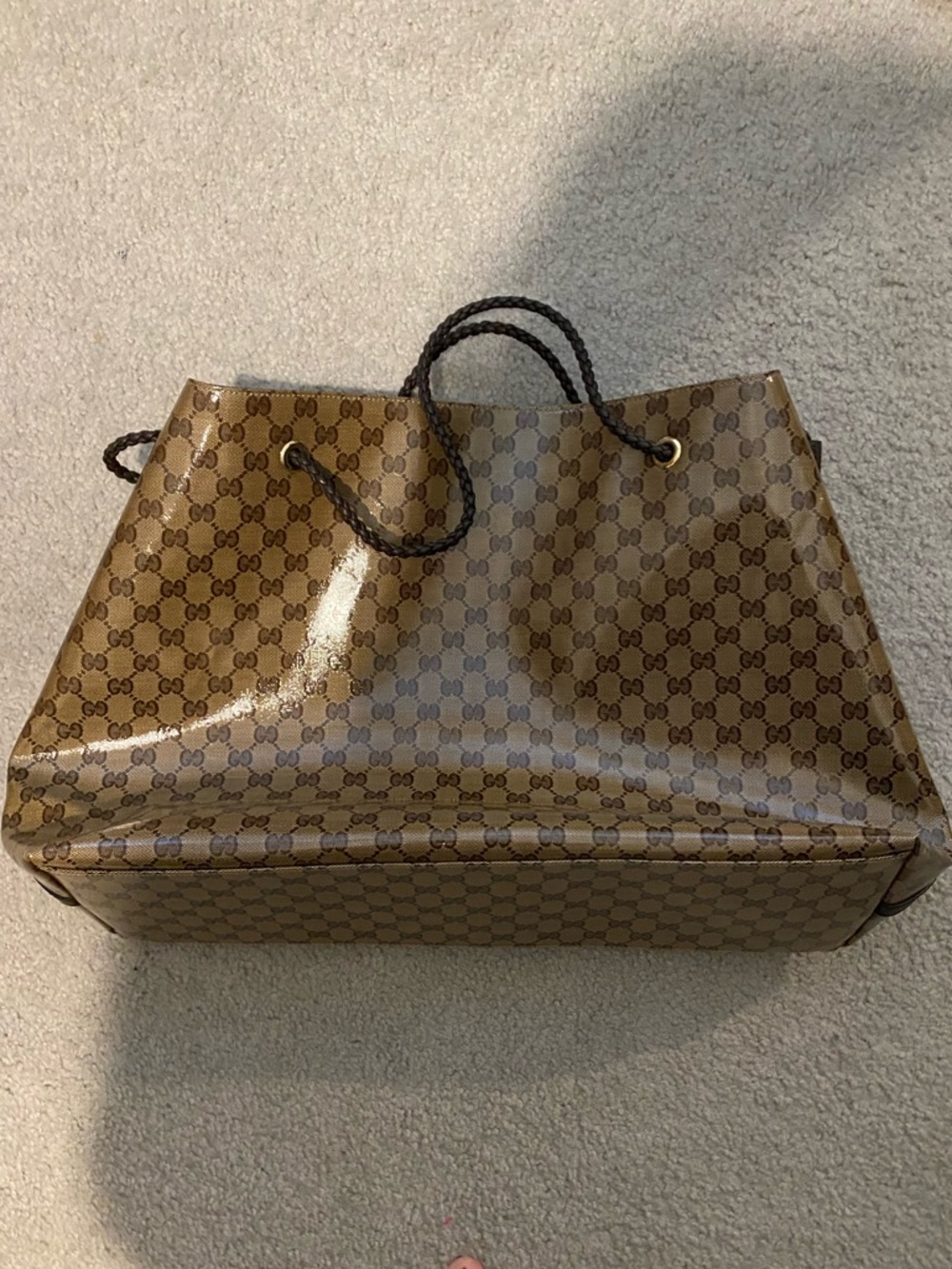 Gucci Brown Monogram Coated Canvas Tote
